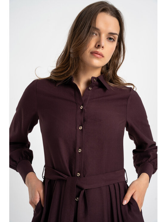 CLICK CLICK Sukienka codzienna 60-6030 Bordowy Regular Fit