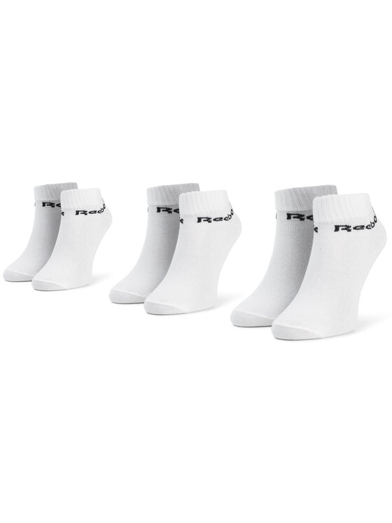 Reebok Set de 3 perechi de șosete joase unisex Act Core Ankle Sock 3p FL5227 Alb
