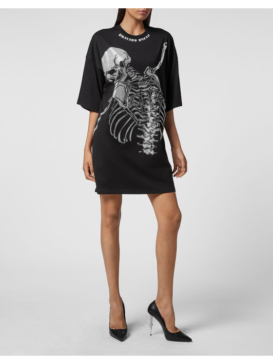 PHILIPP PLEIN PHILIPP PLEIN Sukienka codzienna 2593 Czarny Over Fit