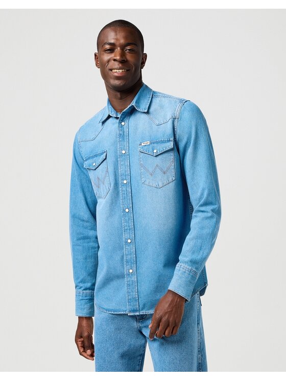Wrangler Wrangler Camicia WESTERN SHIRT Blu Regular Fit