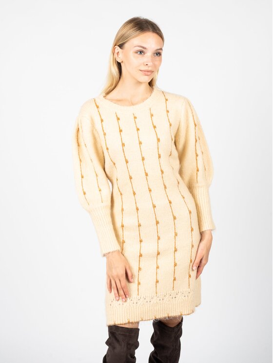 Silvian Heach Silvian Heach Každodenní šaty PGA22188VE Écru Slim Fit