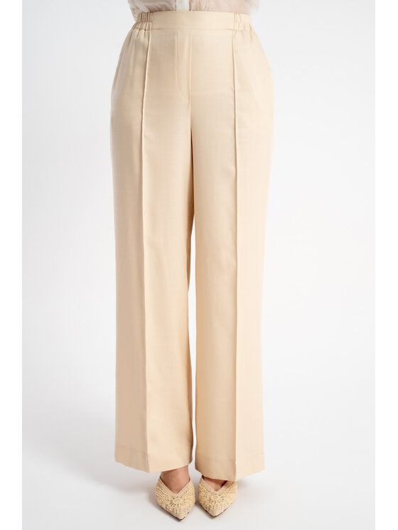 CLICK CLICK Spodnie materiałowe 30-343 Beżowy Loose Fit