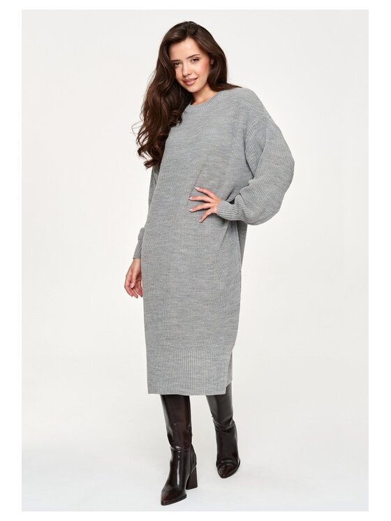 Makadamia Makadamia Sweter S180 Szary Loose Fit