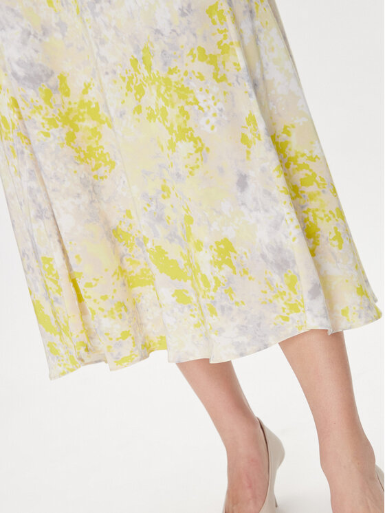 Calvin Klein Calvin Klein Suvekleit Print Abstract Ecovero Vn Dress LV044B059G Kollane Regular Fit