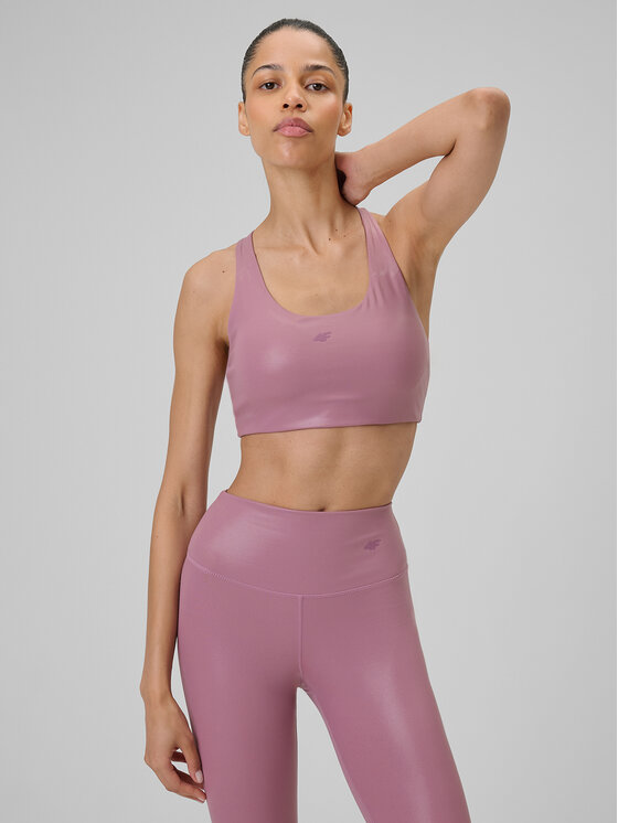 4F 4F Biustonosz sportowy YOGA Różowy ciemny