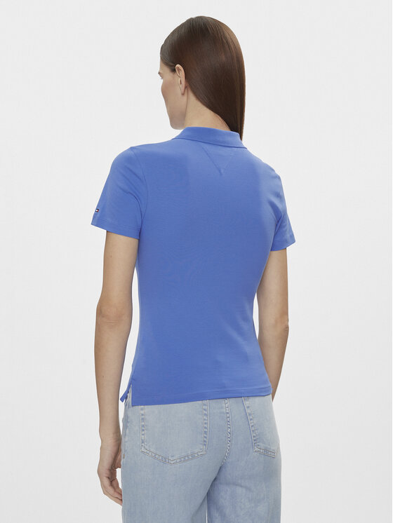 Tommy Hilfiger Tommy Hilfiger Polo Slim Mini Corp Logo Polo Ss WW0WW41032 Granatowy Slim Fit