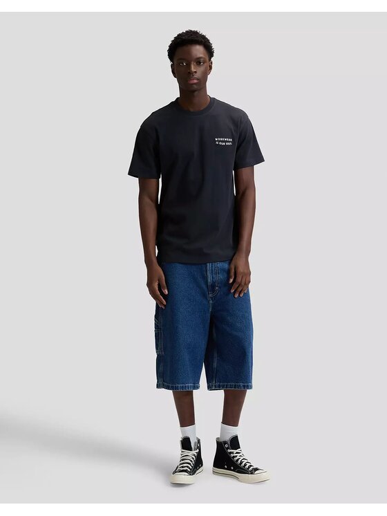 Lee Lee T-Shirt WW BUILDING TEE Niebieski Relaxed Fit