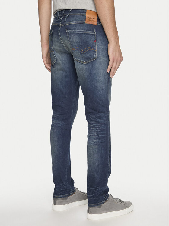 REPLAY Replay Jeansy M914E .000.661 604 Granatowy Slim Fit