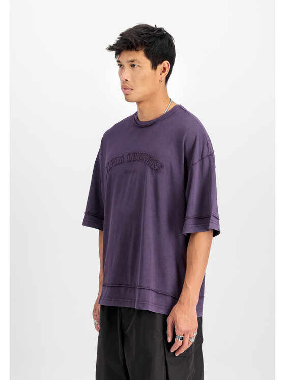 Alpha Industries Alpha Industries T-Shirt Open Edge T-Shirt Fioletowy Relaxed Fit