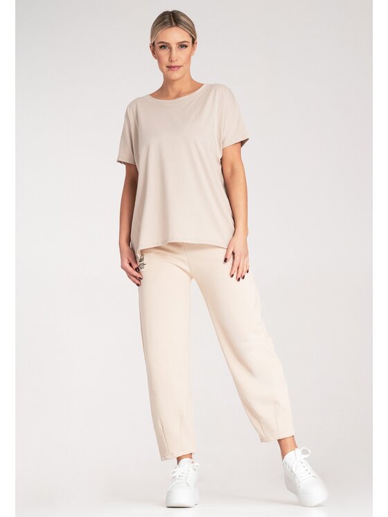 FIGL FIGL T-shirt M1164 Beige Regular Fit