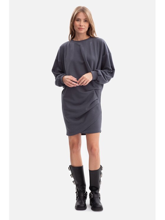 BeWear BeWear Sukienka dzianinowa b298 Szary Baggy Fit