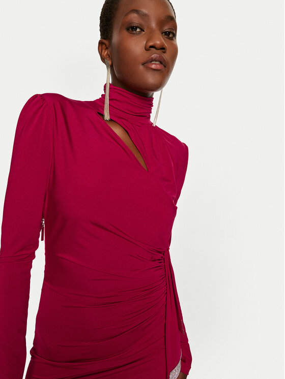 Simona Corsellini Simona Corsellini Sukienka koktajlowa A24CEAB053 Czerwony Slim Fit