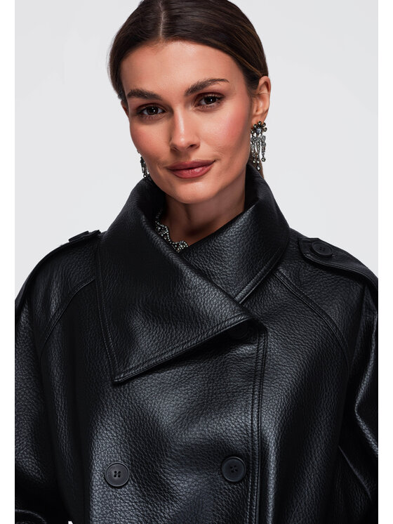 Ombre Ombre Kurtka przejściowa OW-JAFL-0139 Czarny Oversize