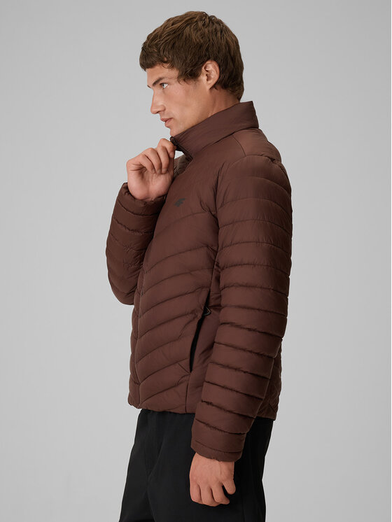 4F 4F Kurtka puchowa BASIC+ Brązowy ciemny Regular Fit