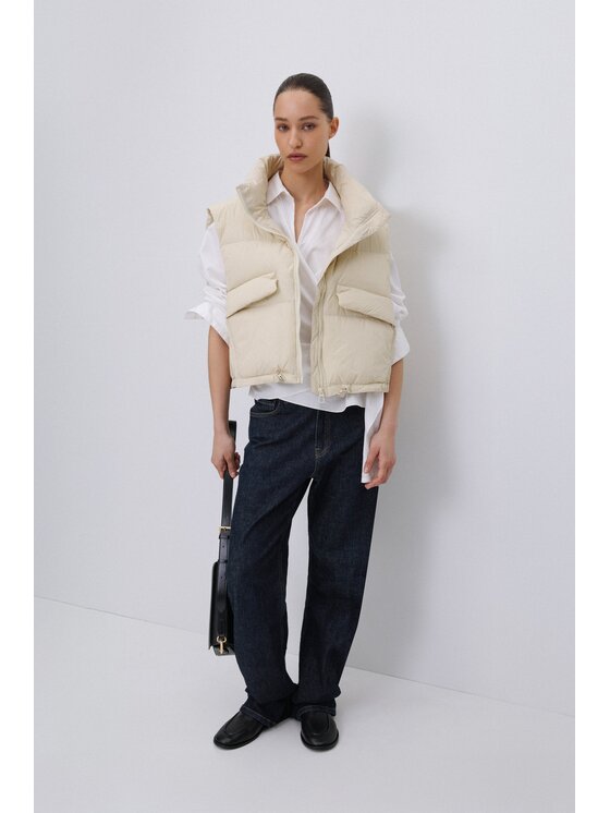 Estro Estro Gilet ER00119638 Beige chiaro Loose Fit