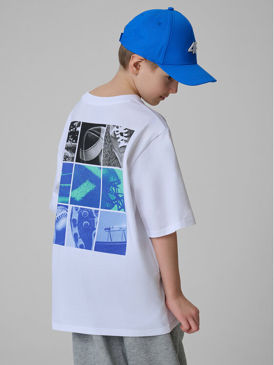 4F 4F T-Shirt PLAY SEASON Biały Loose Fit