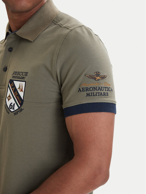 Aeronautica Militare Aeronautica Militare Polokošeľa 261PO1915UP00191 Zelená Regular Fit