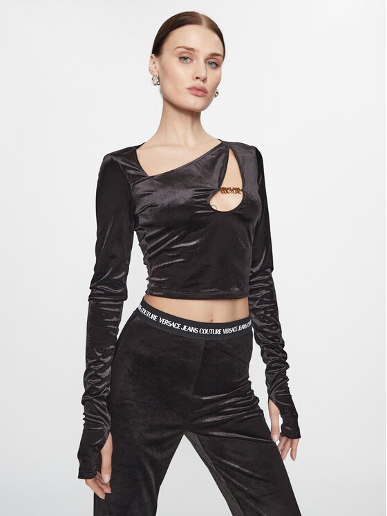 Versace Jeans Couture Blúzka 75HAH605 Čierna Slim Fit