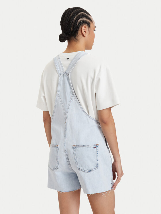 Tommy Jeans Tommy Jeans Nohavice na traky Dungaree DW0DW22402 Svetlo modrá Relaxed Fit