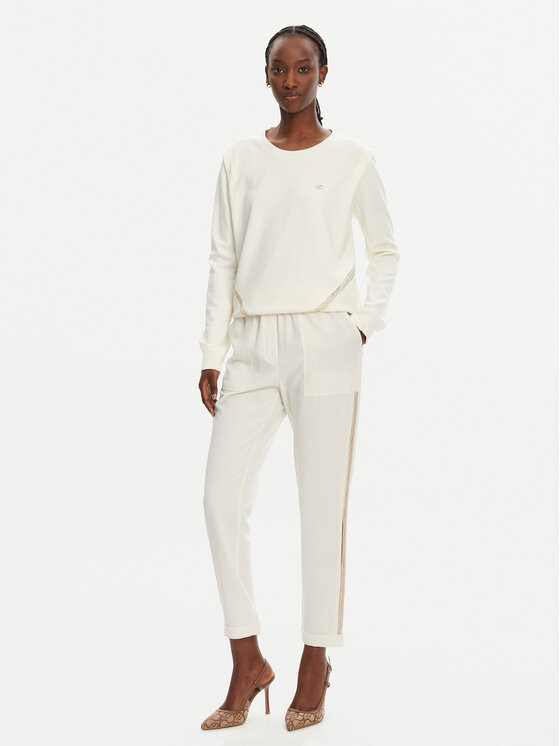 Liu Jo Sport Liu Jo Sport Pantaloni di tessuto TA5140 TS423 Bianco Regular Fit