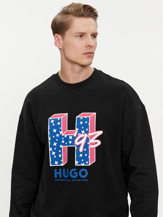 HUGO Hugo Majica dugih rukava Neasyo 50513437 Crna Regular Fit
