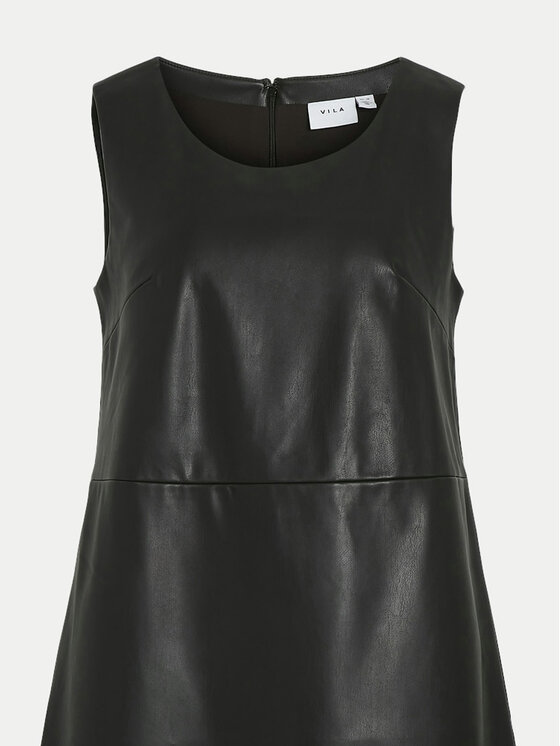 Vila Vila Kleid aus Kunstleder Dede 14099817 Schwarz Slim Fit