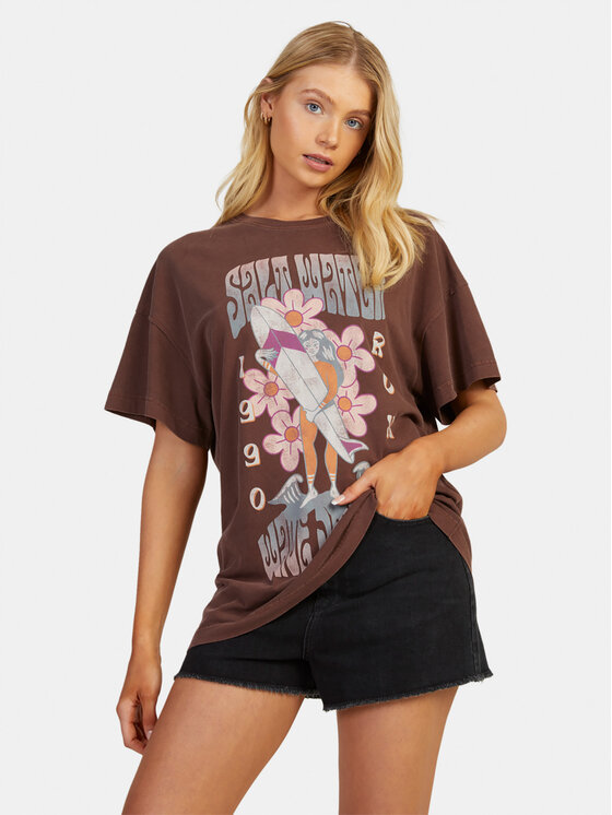 Roxy T-krekls Sweetjanis Tees URJZT03737 Brūns Regular Fit