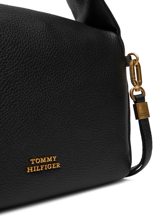 Tommy Hilfiger Tommy Hilfiger Soma City Leather Mini Bag AW0AW18150 Melns