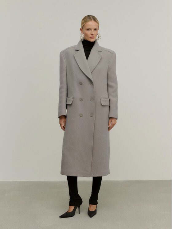 La Mania La Mania Cappotto di lana METROPOLITAN Grigio Classic Fit