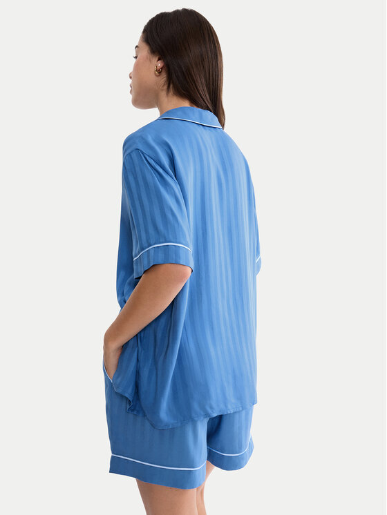 Triumph Triumph Pyjama-T-Shirt Boyfriend 10227193 Blau Regular Fit