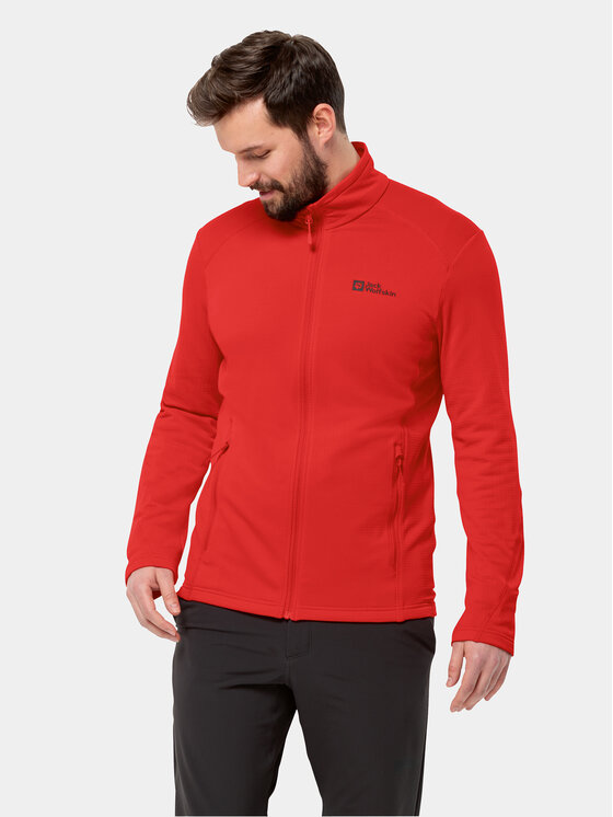 Jack Wolfskin Jack Wolfskin Суитшърт от техническо трико Kolbenberg Fz 1710521 Червен Regular Fit