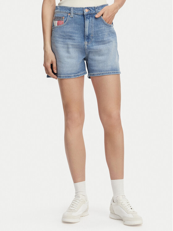 Tommy Jeans Pantaloni scurți de blugi Colour-Blocked Coin DW0DW22692 Albastru deschis Regular Fit