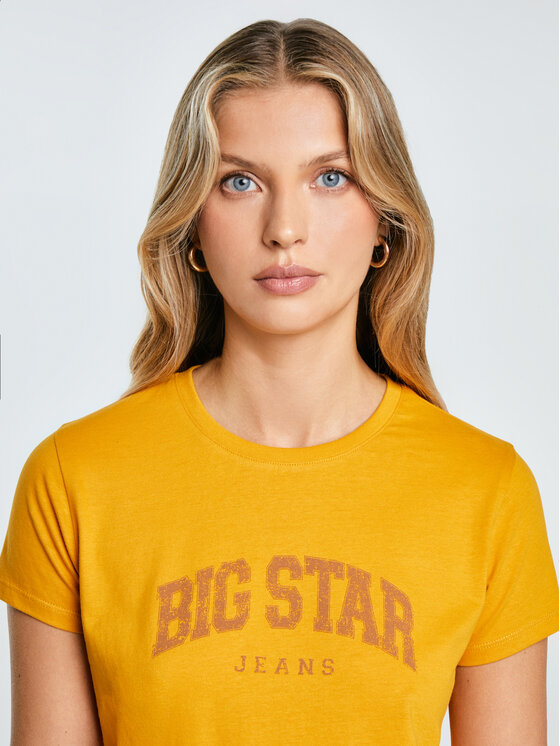 BIG STAR BIG STAR T-Shirt RAMILA Żółty Basic Fit