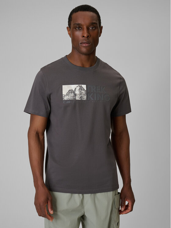 4F 4F T-Shirt TREKKING Szary Regular Fit