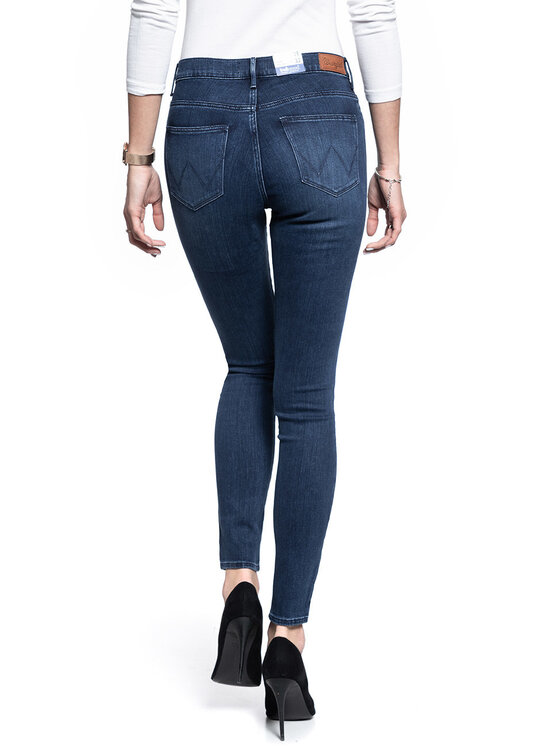 Wrangler Wrangler Jeansy HIGH SKINNY Niebieski Skinny Fit