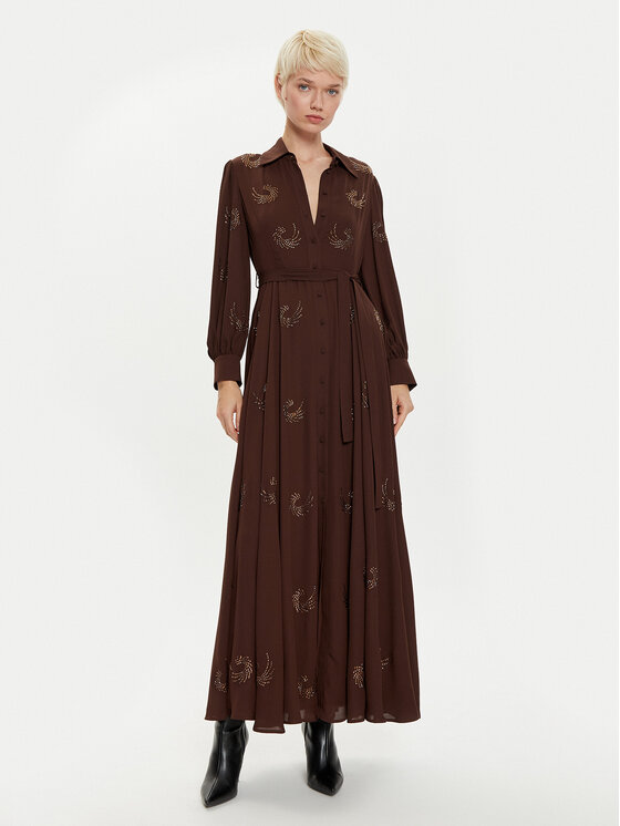 PINKO PINKO Marškinių tipo suknelė 104432 A289 Ruda Regular Fit