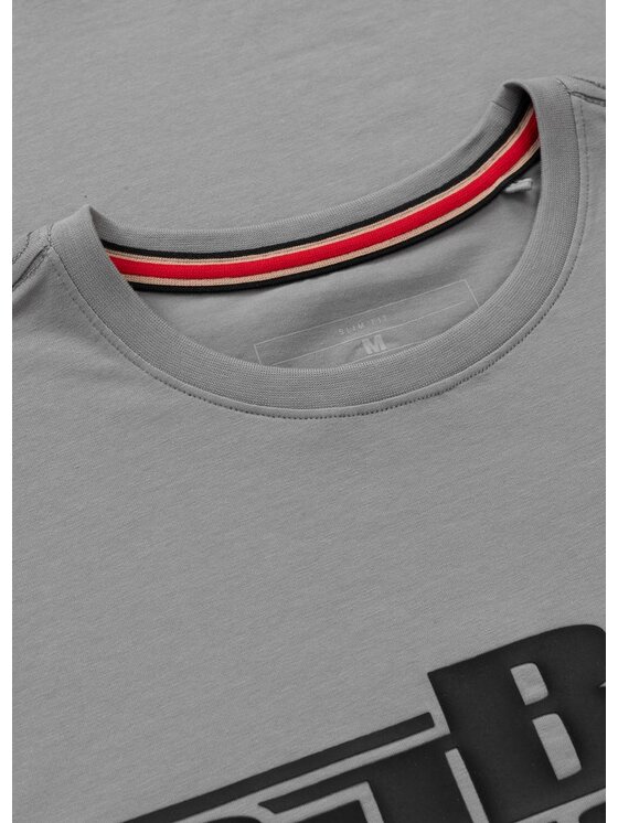 PITBULL PITBULL T-Shirt Koszulka Slim Fit Classic Boxing M Szary Regular Fit
