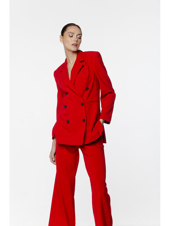 Pilawski Pilawski Marynarka MARYNARKA CZERWONA DAMSKA Czerwony Slim Fit