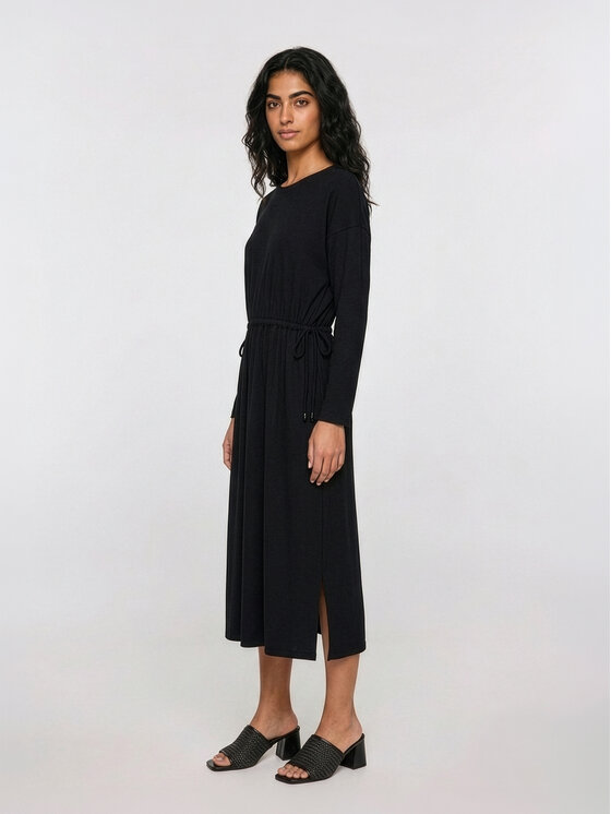 BIG STAR BIG STAR Sukienka dzianinowa DRESSAWA Czarny Comfort Fit