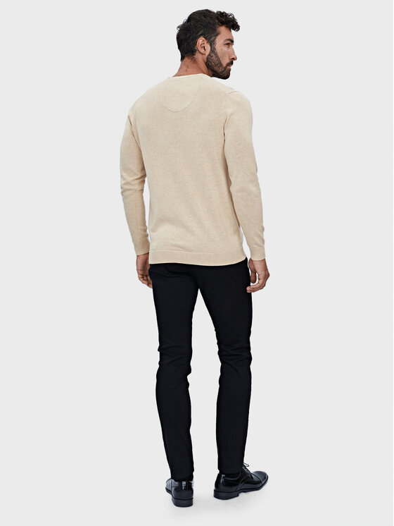 Evenemen Evenemen Sweter V-NECK BEIGE Beżowy Slim Fit