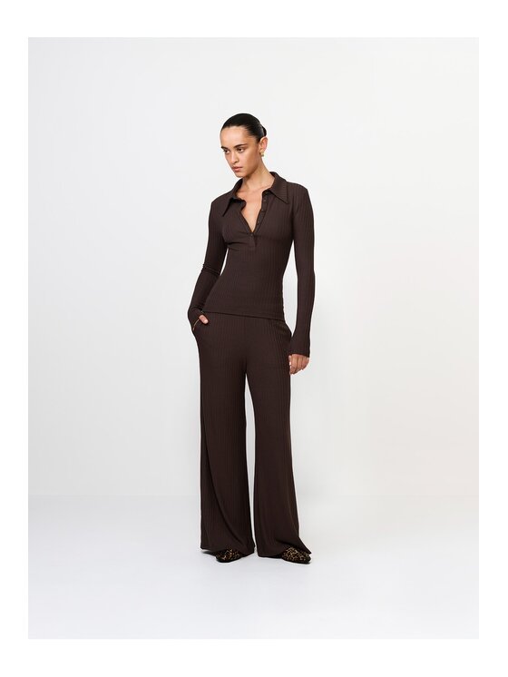 La Mania La Mania Halenka LESLEE Hnědá Basic Fit