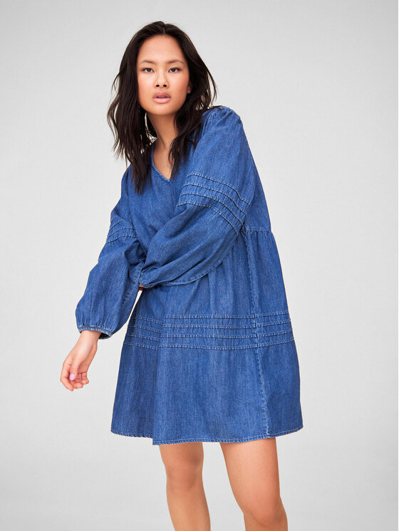 Vila Vila Jeans haljina Rowie 14091978 Plava Relaxed Fit