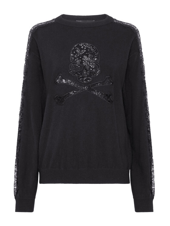 PHILIPP PLEIN PHILIPP PLEIN Sweter 8669 Czarny Regular Fit