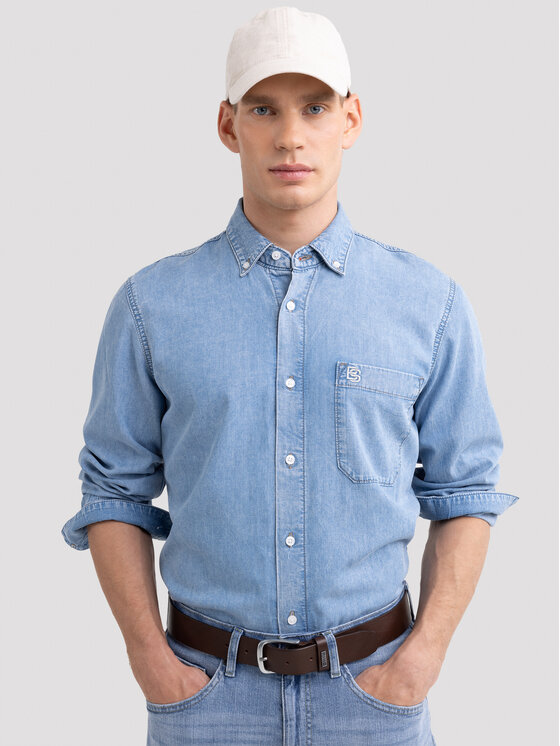 BIG STAR BIG STAR Koszula jeansowa JASON Niebieski Basic Fit