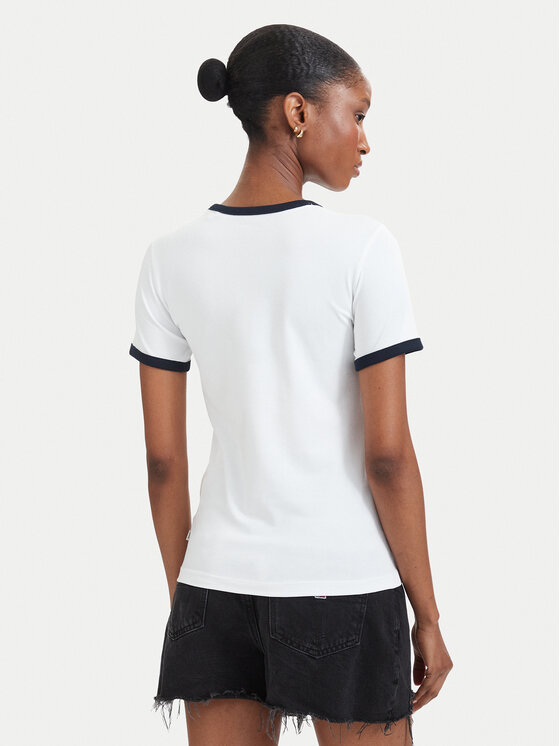 Guess Jeans Guess Jeans Tricou W6YI16 K3995 Alb Slim Fit