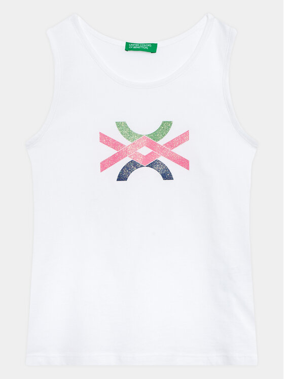 United Colors Of Benetton United Colors Of Benetton Top 3I1XCH012 Valge Regular Fit