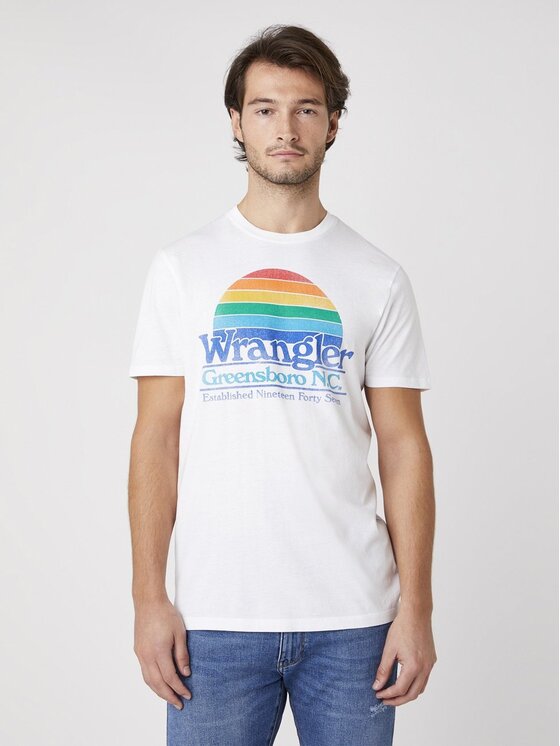 Wrangler Wrangler T-shirt SS GRAPHIC TEE Bianco Regular Fit