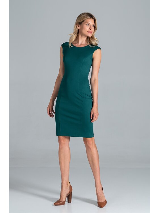 FIGL FIGL Sukienka M834 Zielony Slim Fit