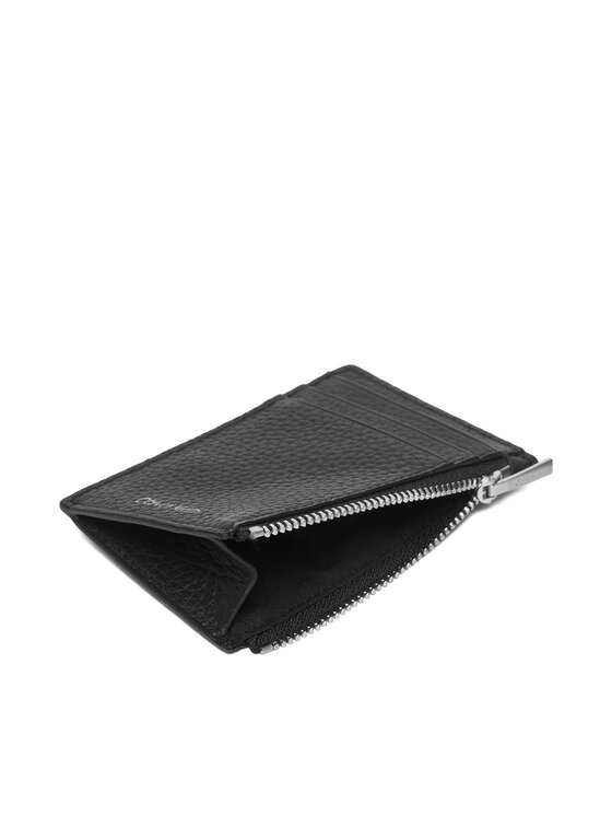 Calvin Klein Calvin Klein Kreditinių kortelių dėklas Foil Emboss N/S Zip Card Case LV04D1244G Juoda