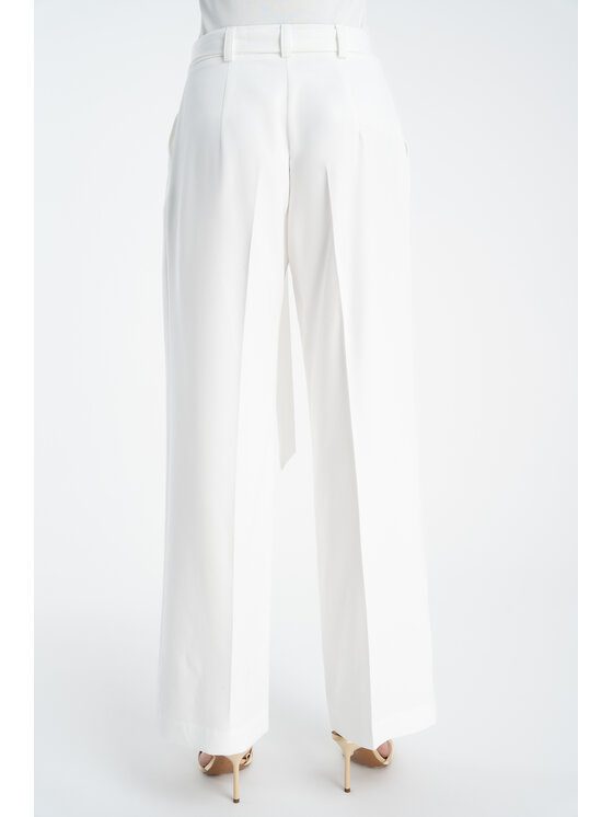 CLICK CLICK Bavlnené nohavice 30-402 Biela Relaxed Fit